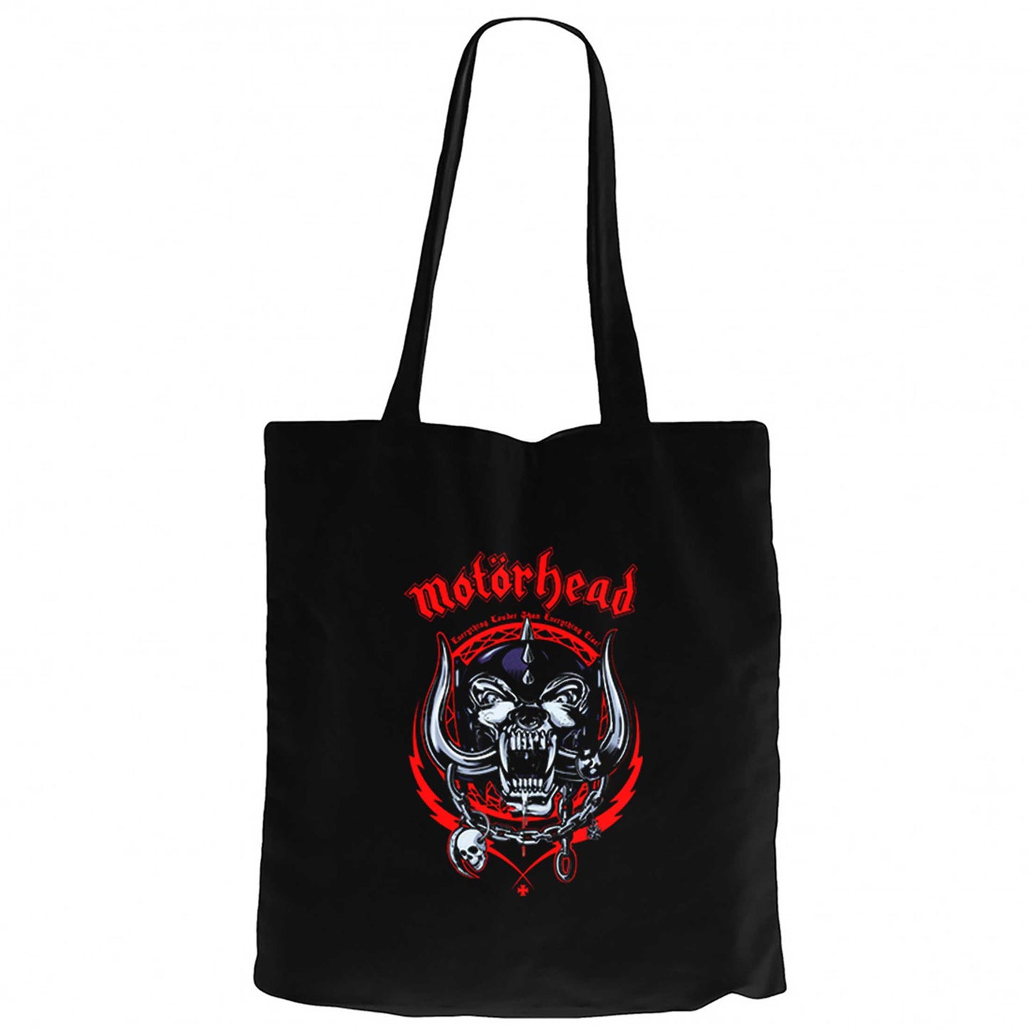 Motörhead Everything Louder Siyah Fermuarlı Bez Çanta Gabardin