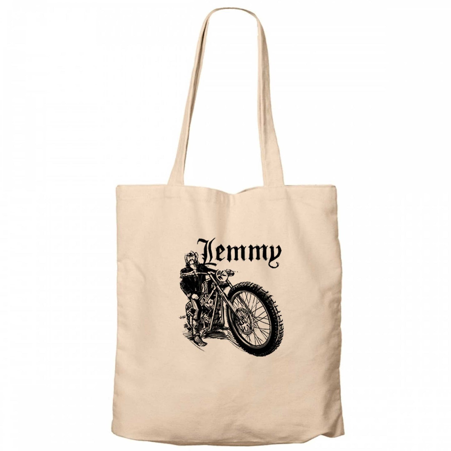 Motörhead Lemmy Kilmister Motorbike Krem Fermuarlı Bez Çanta Gabardin