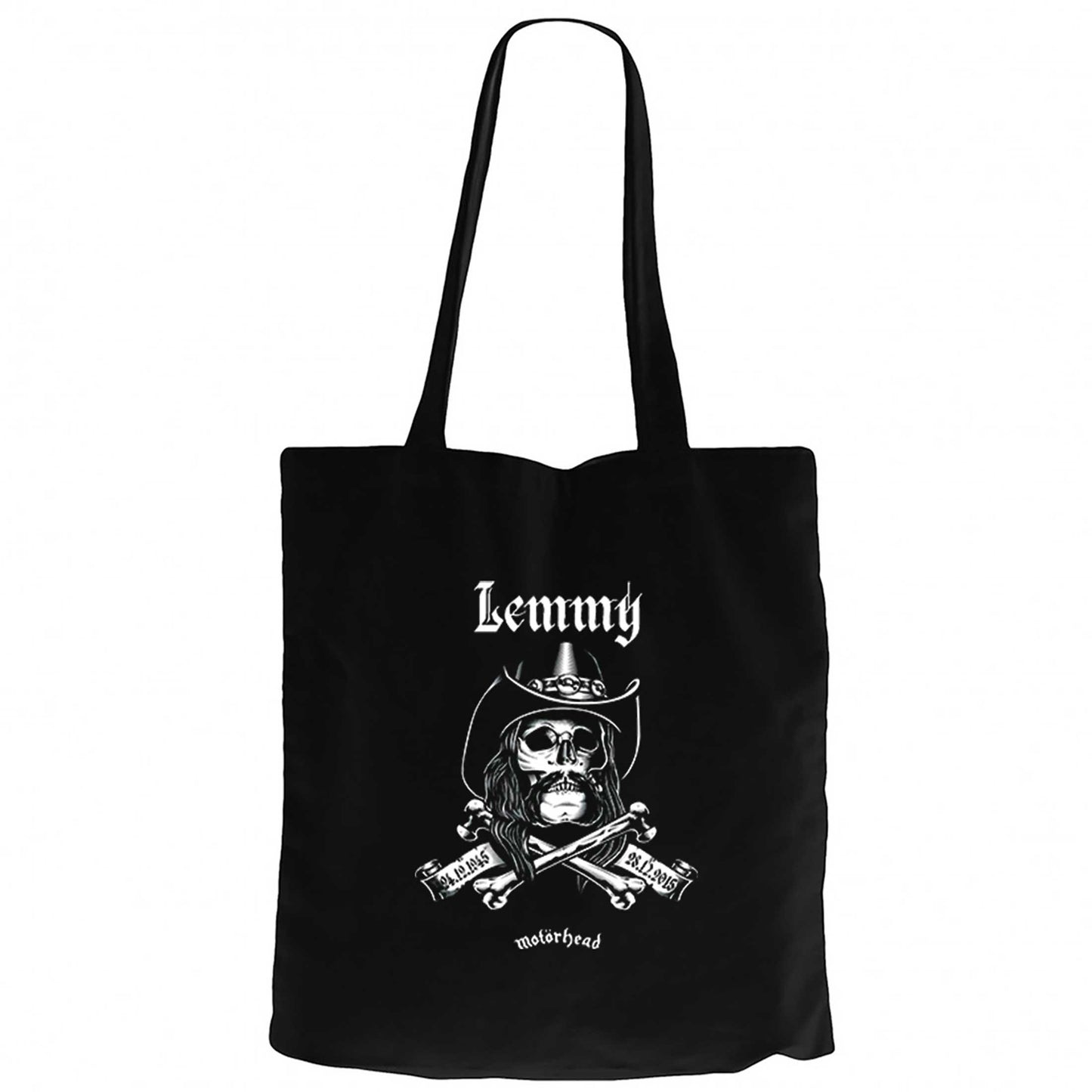 Motörhead Lemmy Kilmister Skull Siyah Fermuarlı Bez Çanta Gabardin
