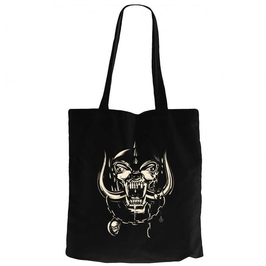 Motörhead Logo Siyah Fermuarlı Bez Çanta Gabardin