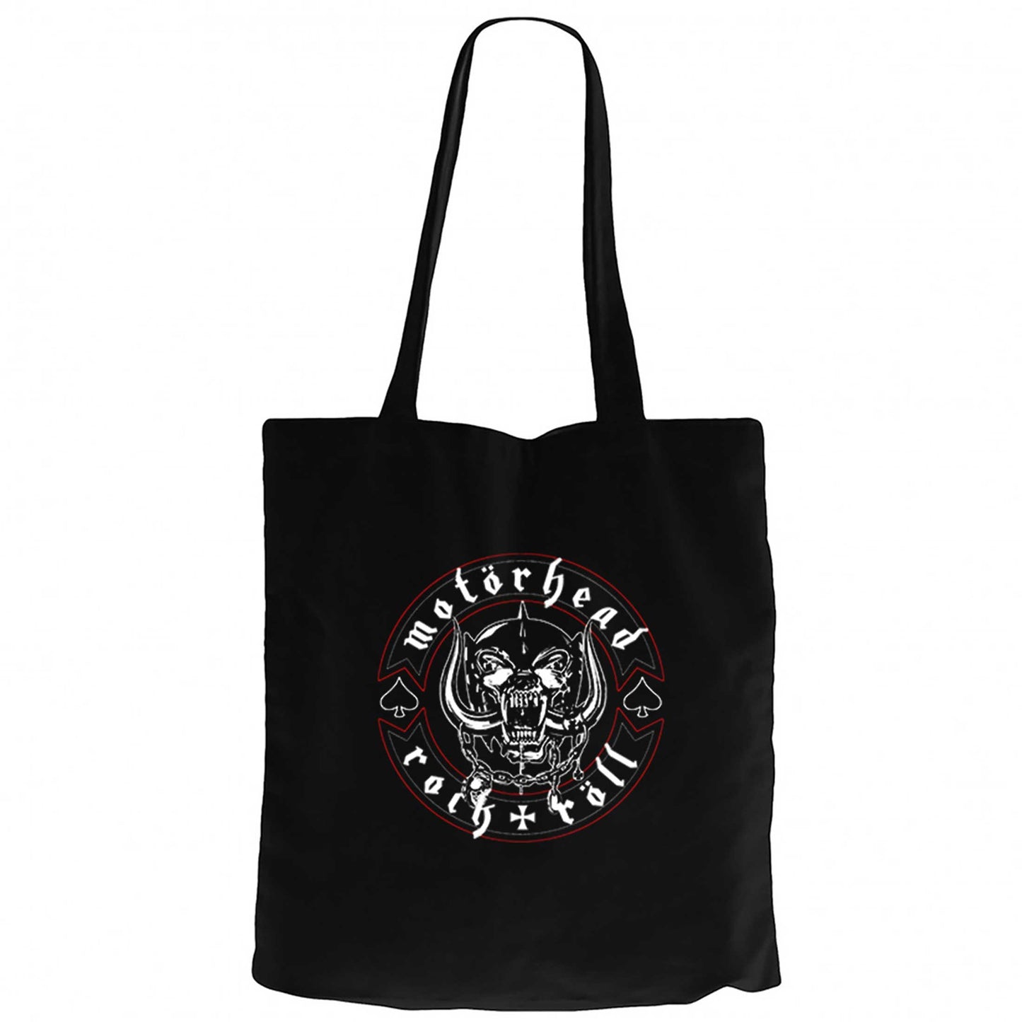 Motörhead Rock n Röll Siyah Fermuarlı Bez Çanta Gabardin