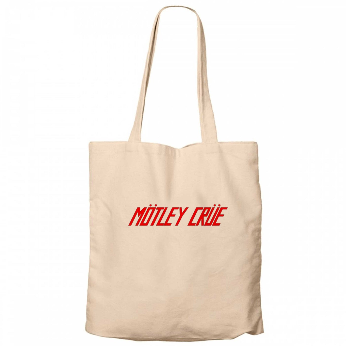 Mötley Crüe 1981 Krem Fermuarlı Bez Çanta Gabardin