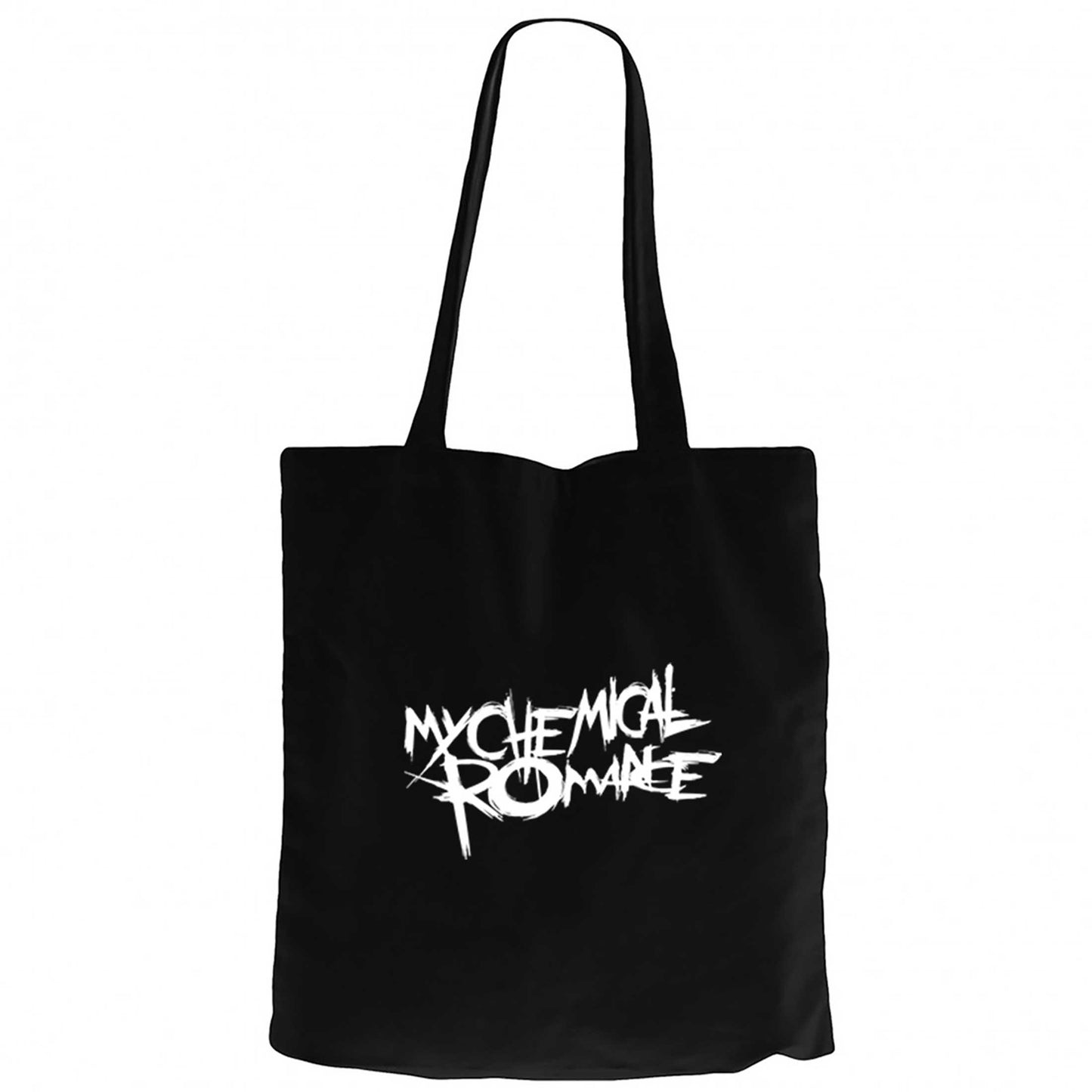 My Chemical Romance Logo Siyah Fermuarlı Bez Çanta Gabardin