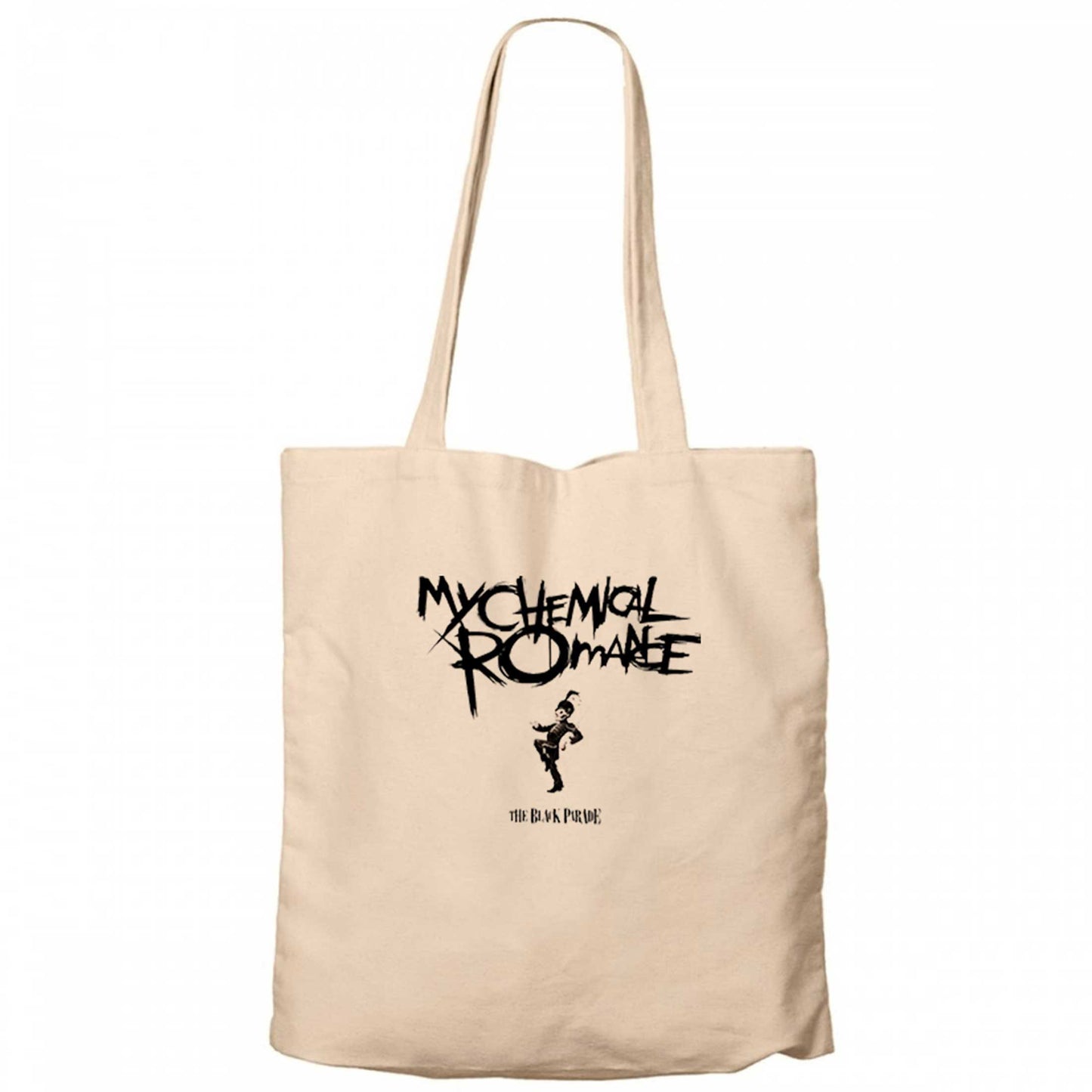 My Chemical Romance The Black Grup Krem Fermuarlı Bez Çanta Gabardin