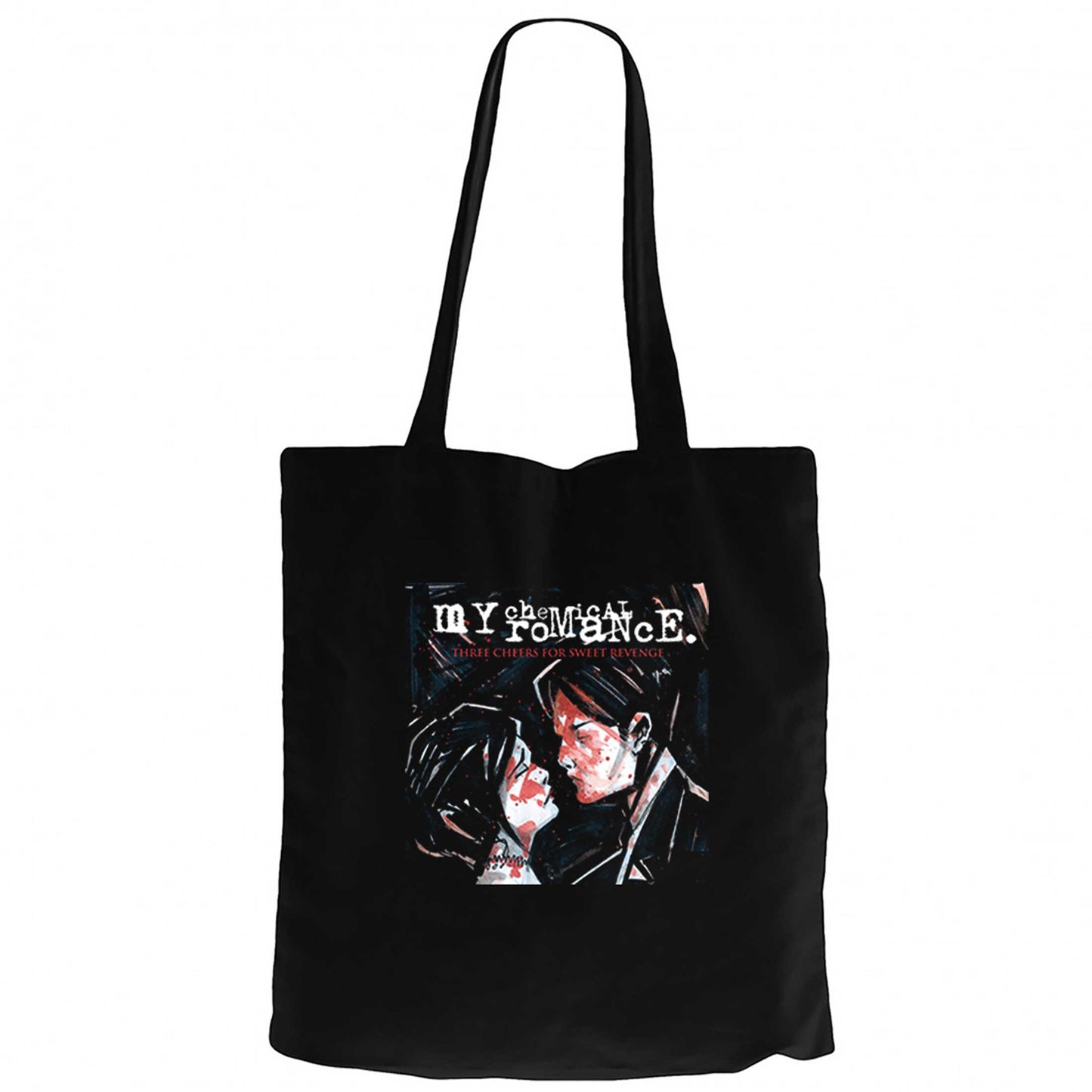 My Chemical Romance Three Cheers for Sweet Revenge Siyah Fermuarlı Bez Çanta Gabardin