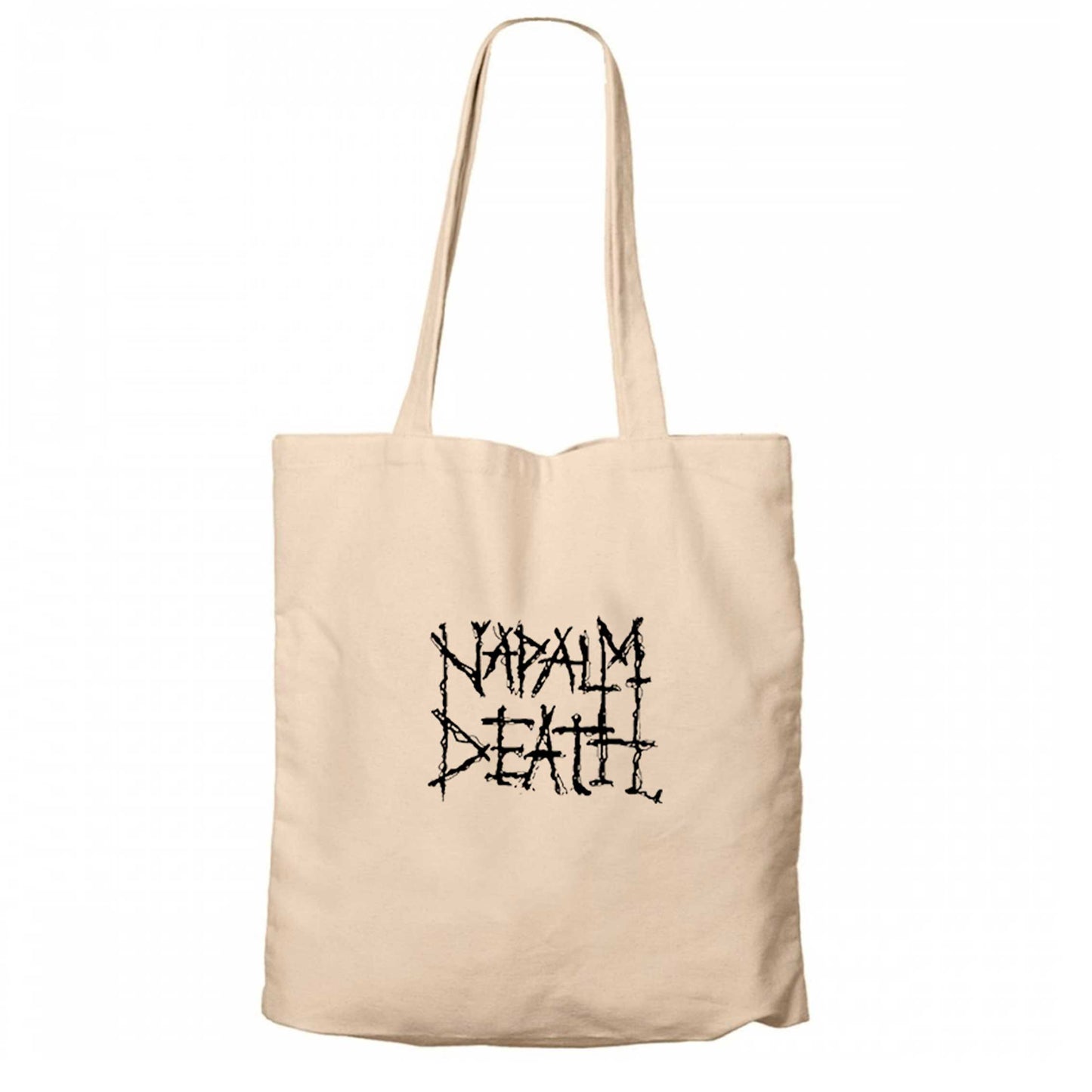 Napalm Death Logo Symboll Krem Fermuarlı Bez Çanta Gabardin