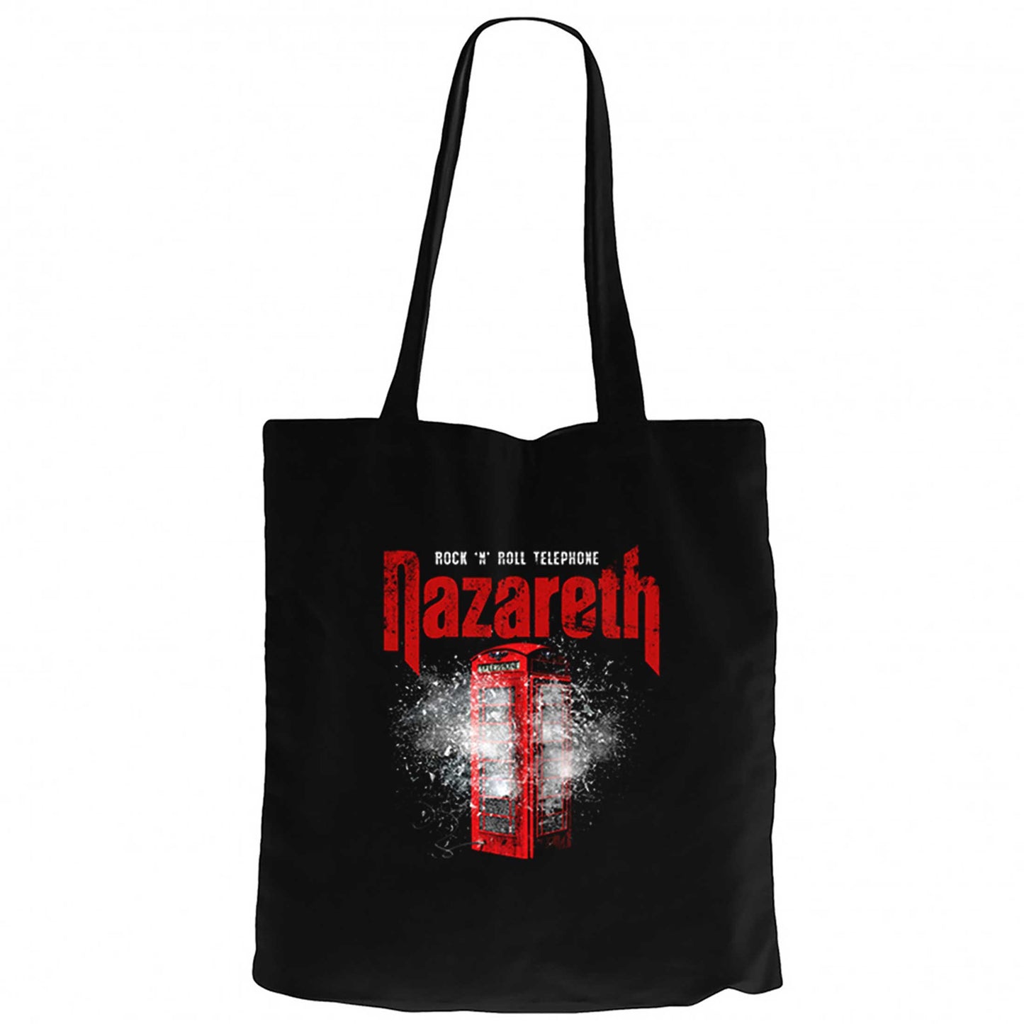Nazareth Rock 'N' Roll Telephone Siyah Fermuarlı Bez Çanta Gabardin