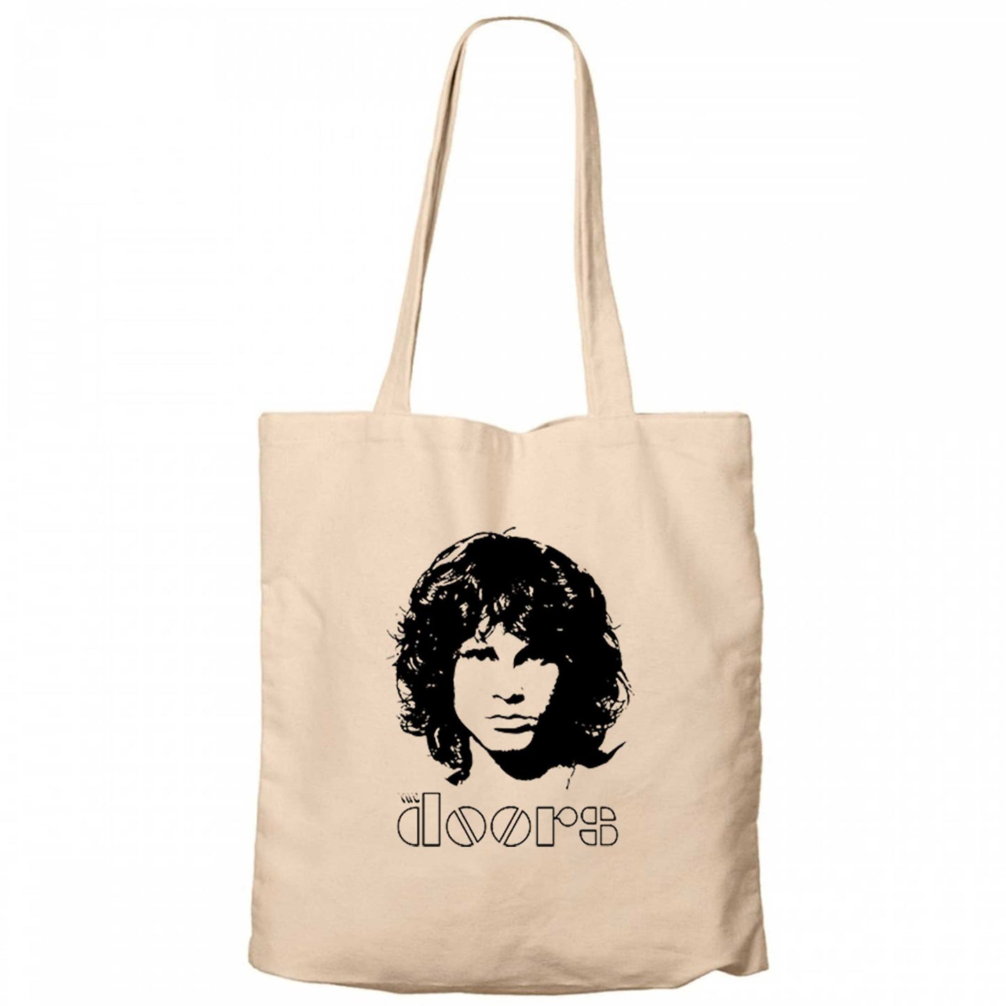 The Doors Jim Morrison Silhouette Krem Fermuarlı Bez Çanta Gabardin