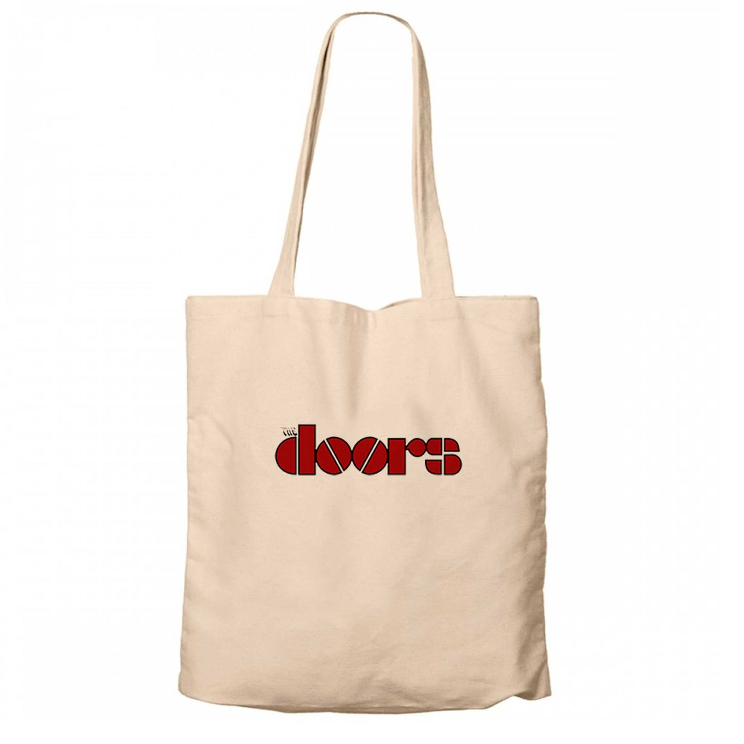 The Doors Logo Red Krem Fermuarlı Bez Çanta Gabardin