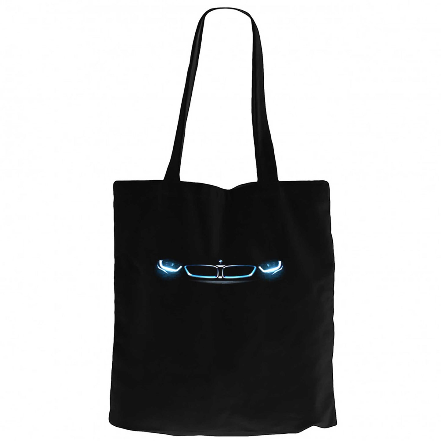 BMW i8 Headlights Siyah Fermuarlı Bez Çanta Gabardin