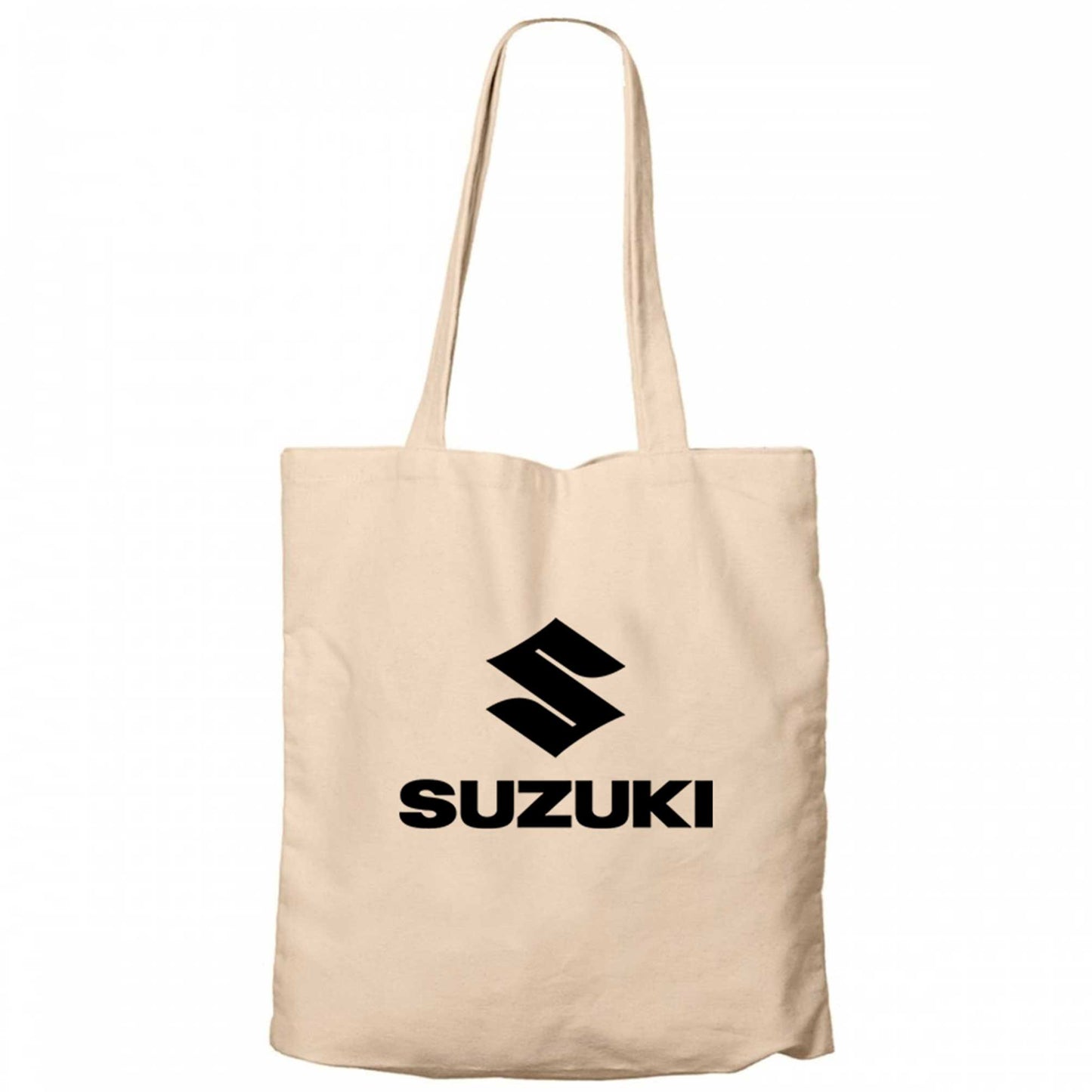 Suzuki Logo Text Black Krem Kanvas Bez Çanta