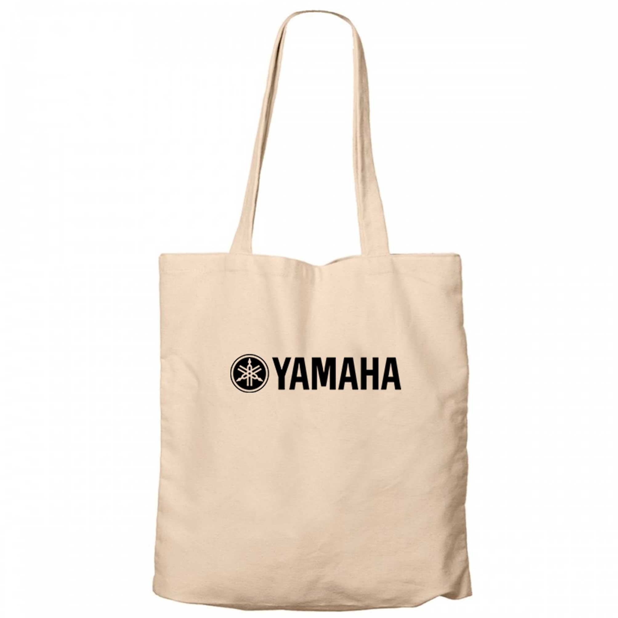 Yamaha LogoText Krem Fermuarlı Bez Çanta Gabardin | Zepplin Giyim
