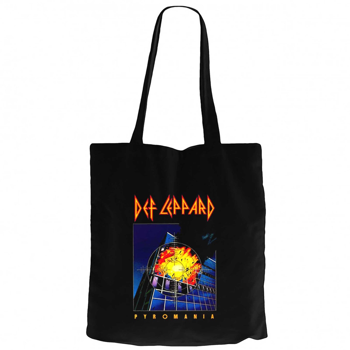 Def Leppard Pyromania Siyah Fermuarlı Bez Çanta Gabardin