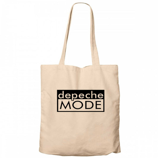 Depeche Mode Text Krem Fermuarlı Bez Çanta Gabardin