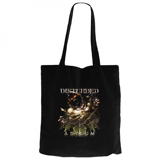 Disturbed Asylum 2 Siyah Fermuarlı Bez Çanta Gabardin