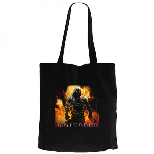 Disturbed Indestructible Siyah Fermuarlı Bez Çanta Gabardin