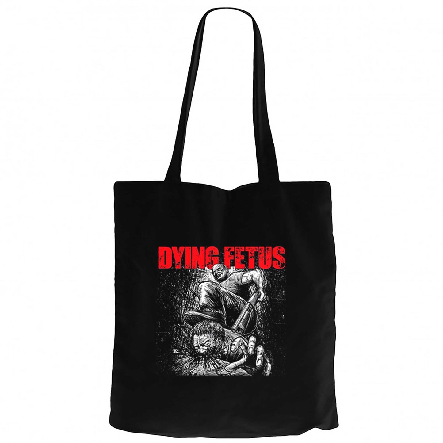 Dying Fetus Descend into Depravity Siyah Fermuarlı Bez Çanta Gabardin