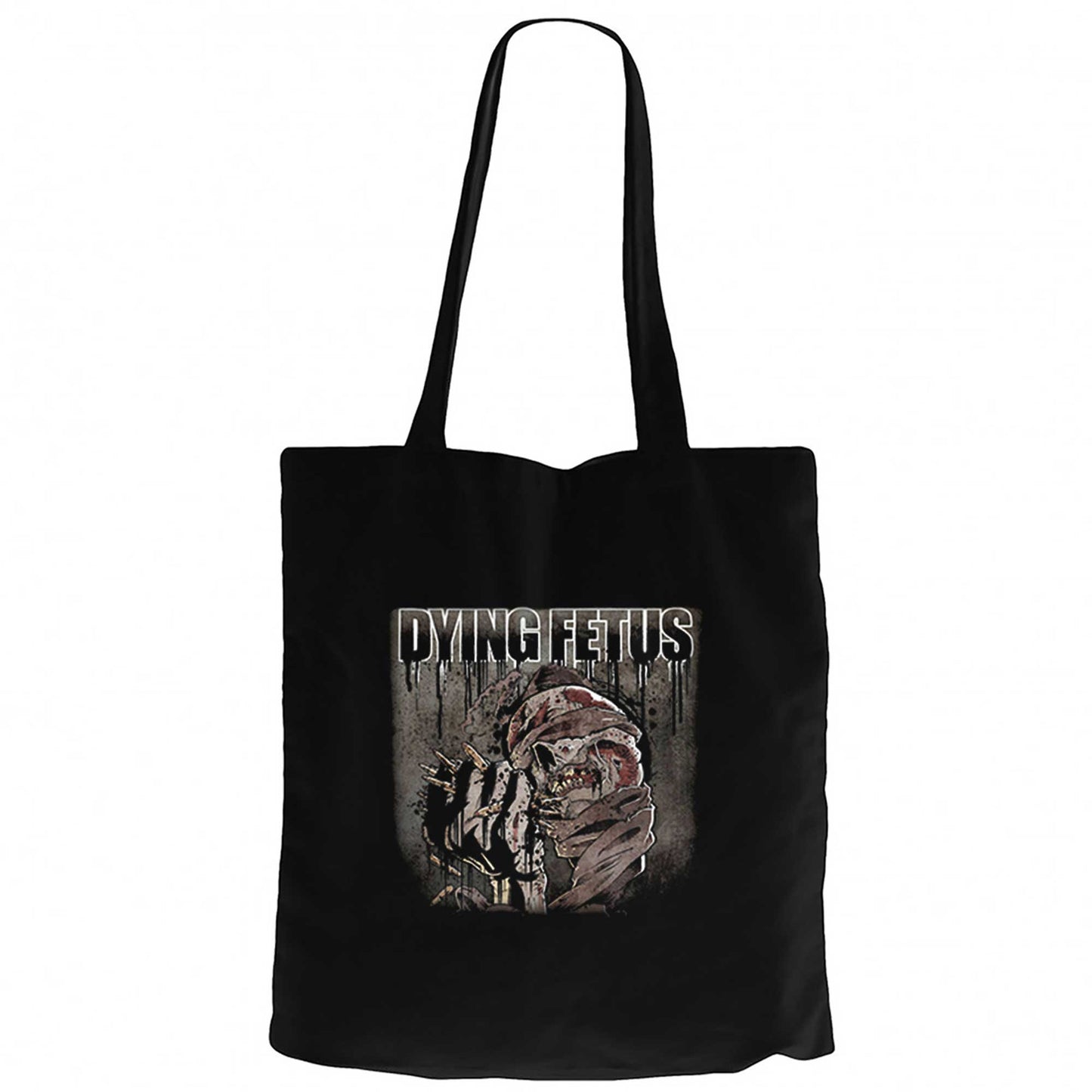 Fetus Skull Siyah Fermuarlı Bez Çanta Gabardin