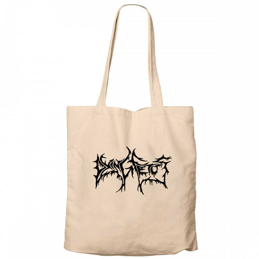 Dying Fetus Text Krem Fermuarlı Bez Çanta Gabardin