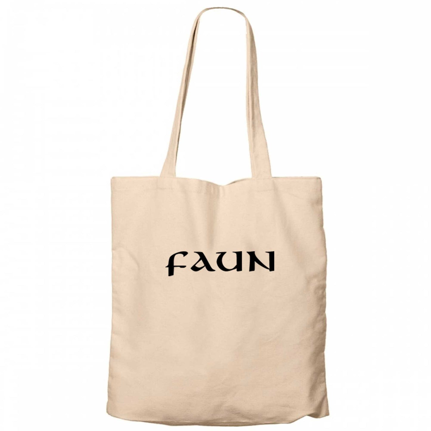 Faun Logo Krem Fermuarlı Bez Çanta Gabardin