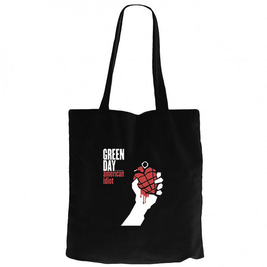 Green Day American Idiot Siyah Fermuarlı Bez Çanta Gabardin