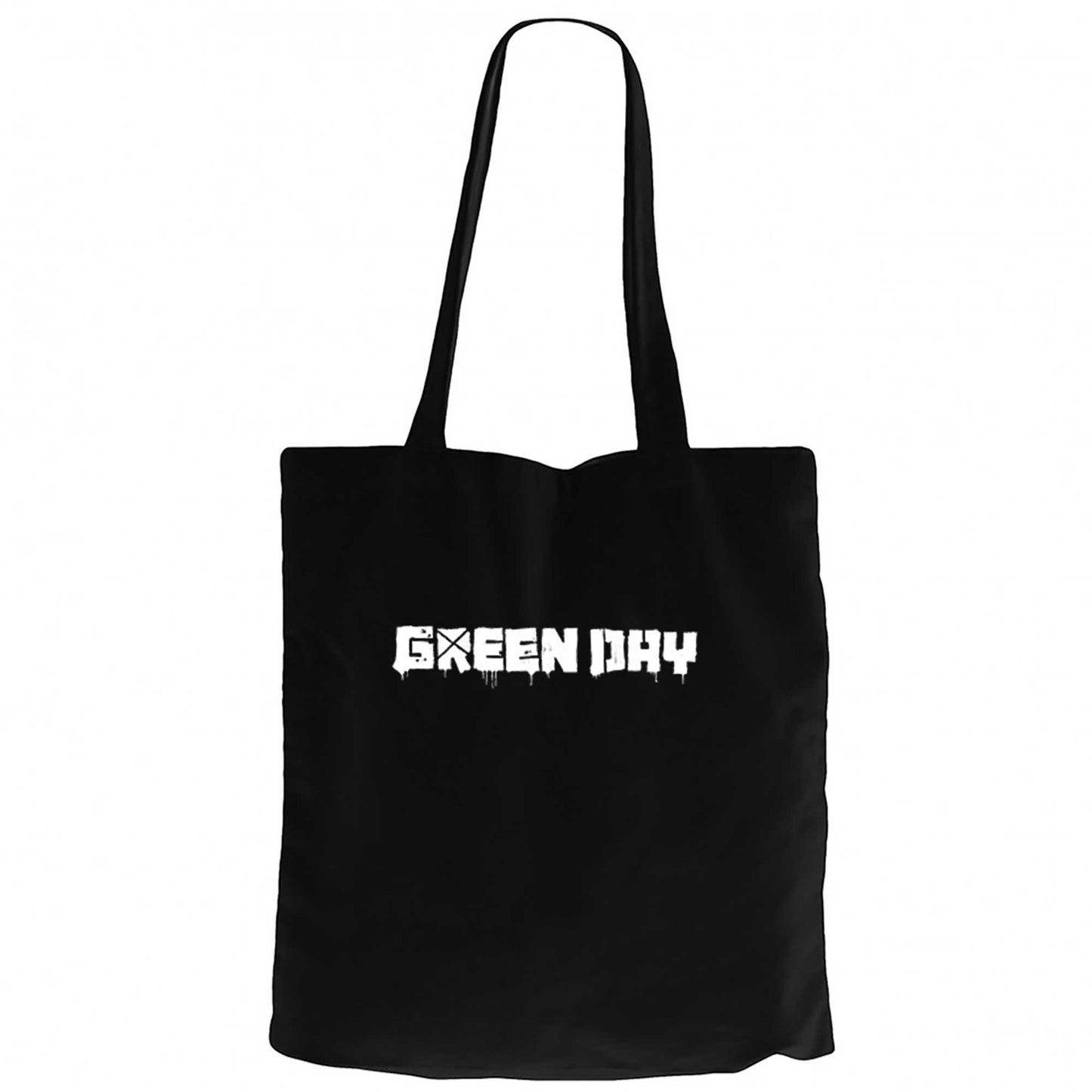 Green Day Text Siyah Fermuarlı Bez Çanta Gabardin