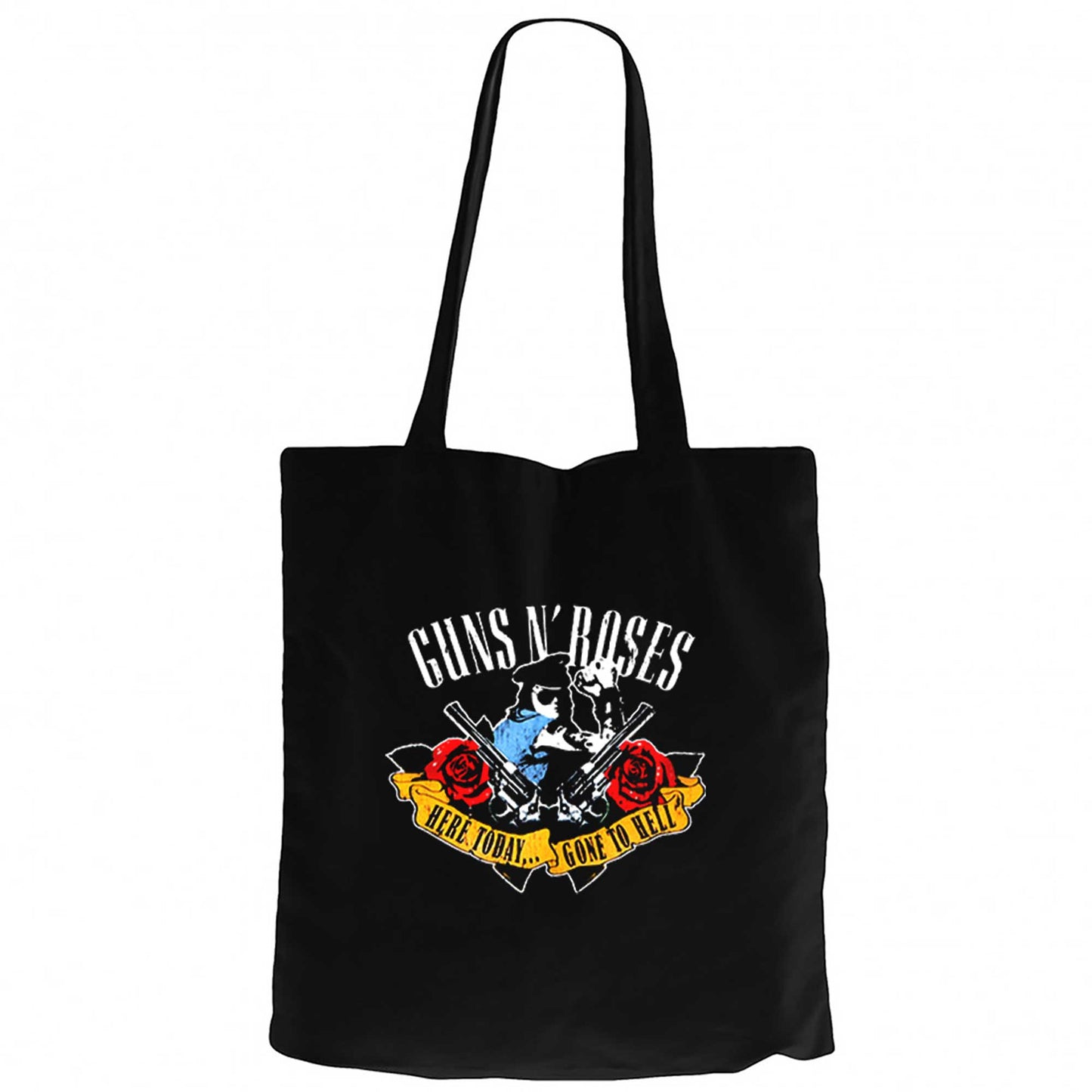 Guns N' Roses Gone to Hell Siyah Fermuarlı Bez Çanta Gabardin