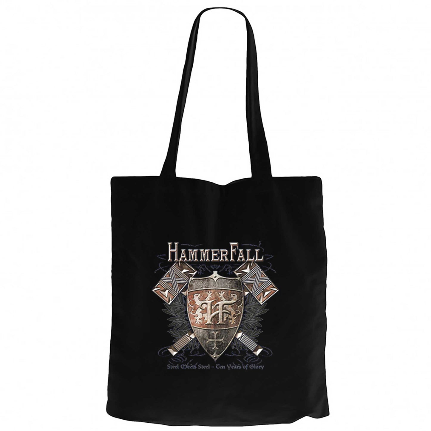 Hammerfall Steel Meets Steel Siyah Fermuarlı Bez Çanta Gabardin