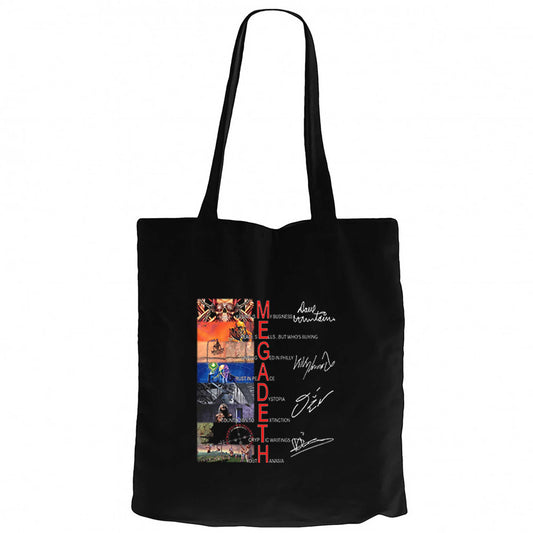 Megadeth Albums Cover Siyah Fermuarlı Bez Çanta Gabardin