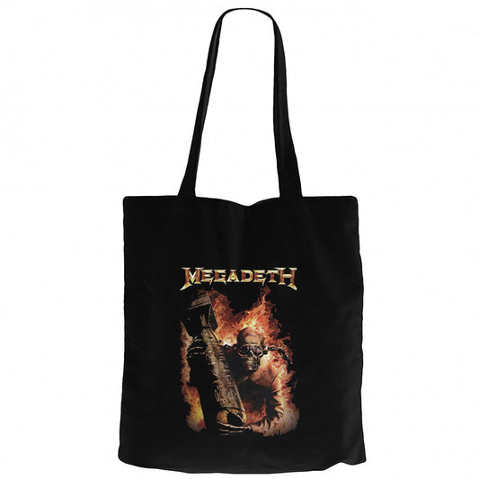 Megadeth Arsenal of Siyah Fermuarlı Bez Çanta Gabardin