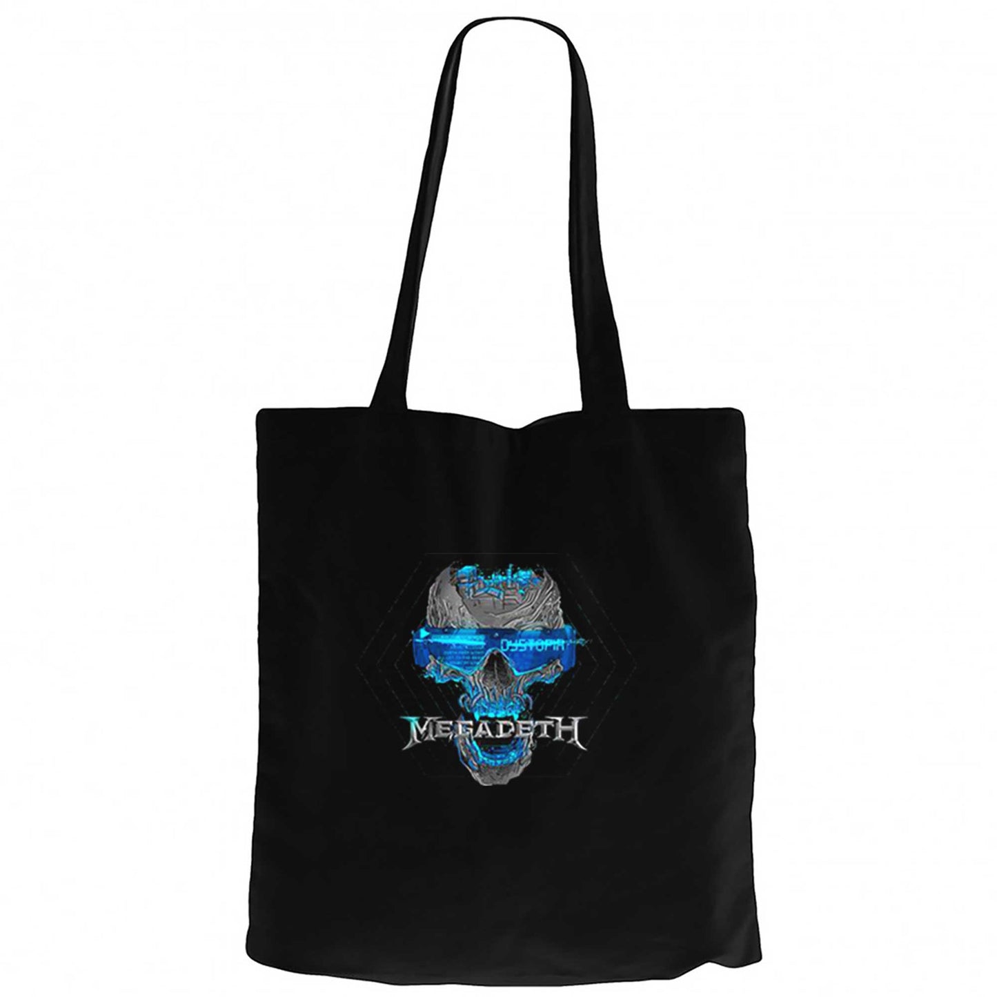 Megadeth Dystopia Skull Siyah Fermuarlı Bez Çanta Gabardin