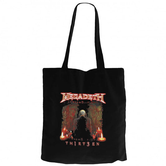 Megadeth Thirteen Siyah Fermuarlı Bez Çanta Gabardin