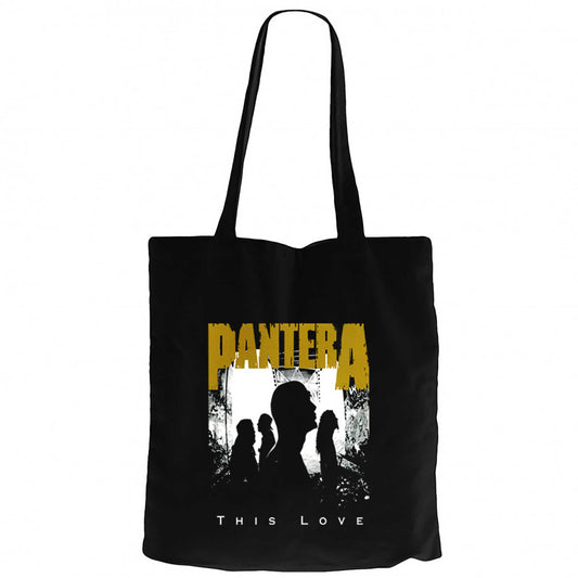 Pantera This Love Siyah Fermuarlı Bez Çanta Gabardin