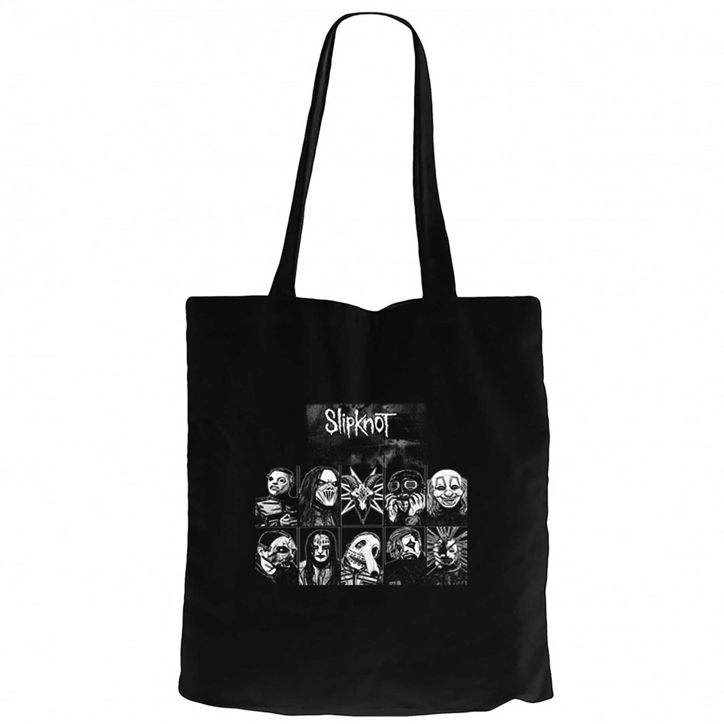 Slipknot Group Member Siyah Fermuarlı Bez Çanta Gabardin
