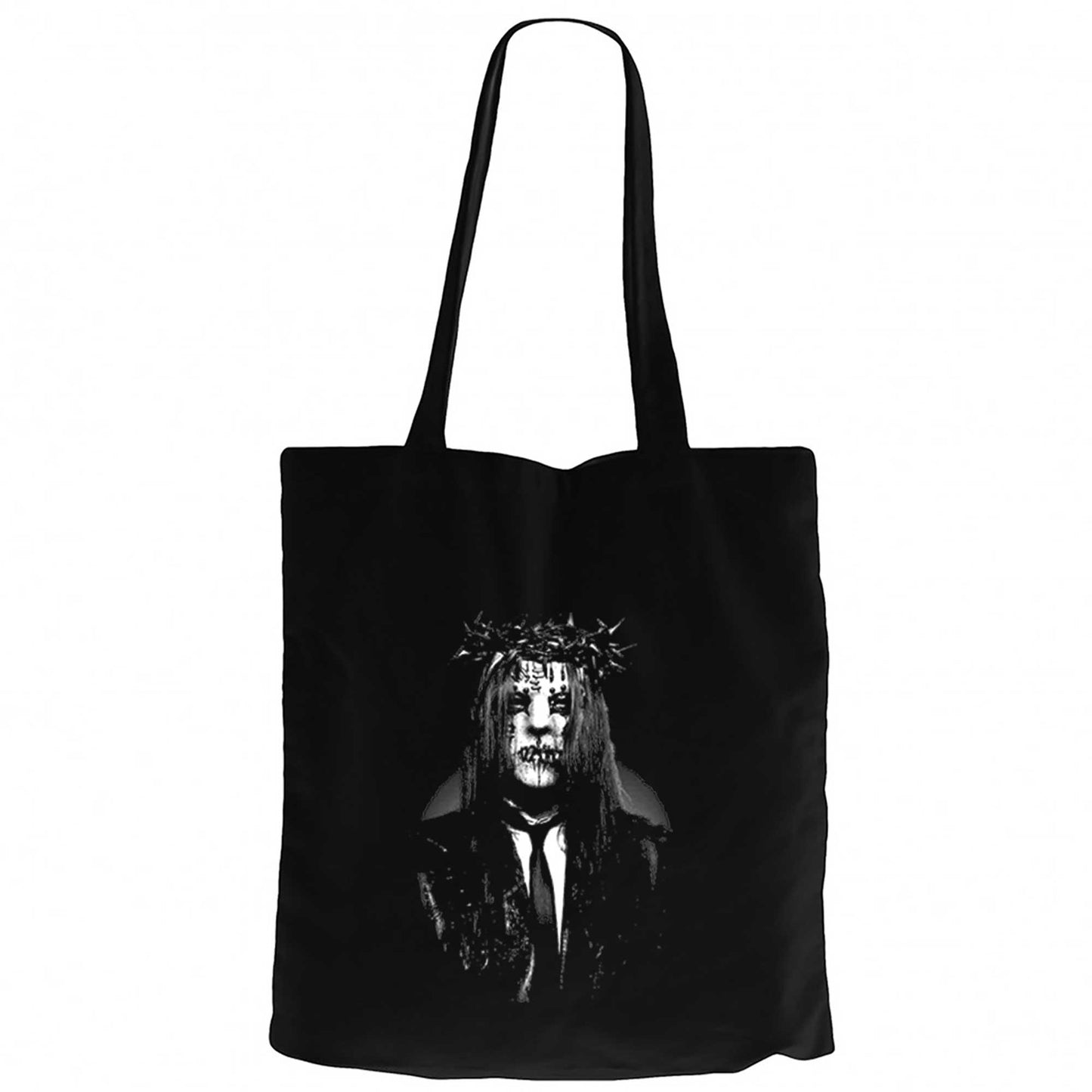 Slipknot Joey Jordison Portre Siyah Fermuarlı Bez Çanta Gabardin