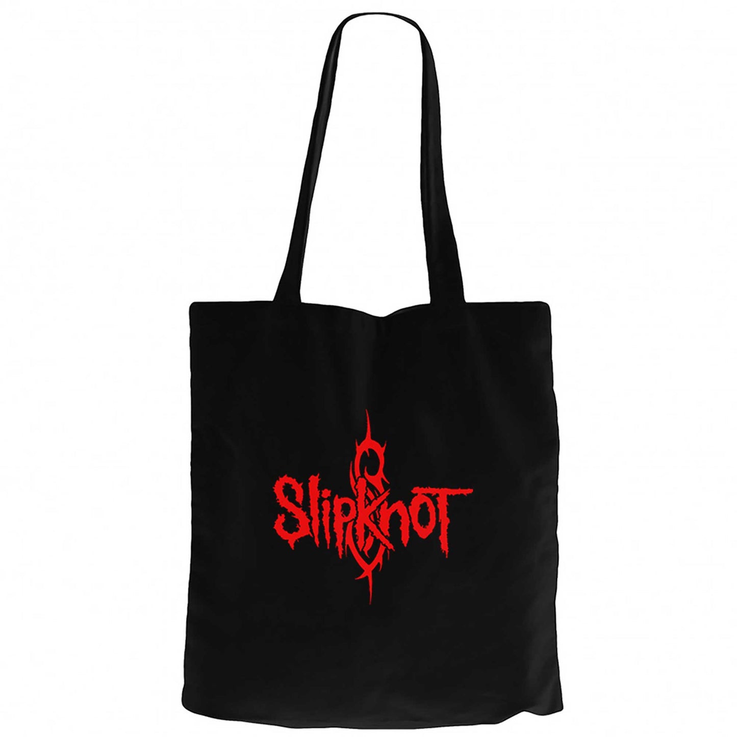 Slipknot Logo Red Siyah Fermuarlı Bez Çanta Gabardin