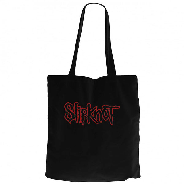 Slipknot Text Siyah Fermuarlı Bez Çanta Gabardin