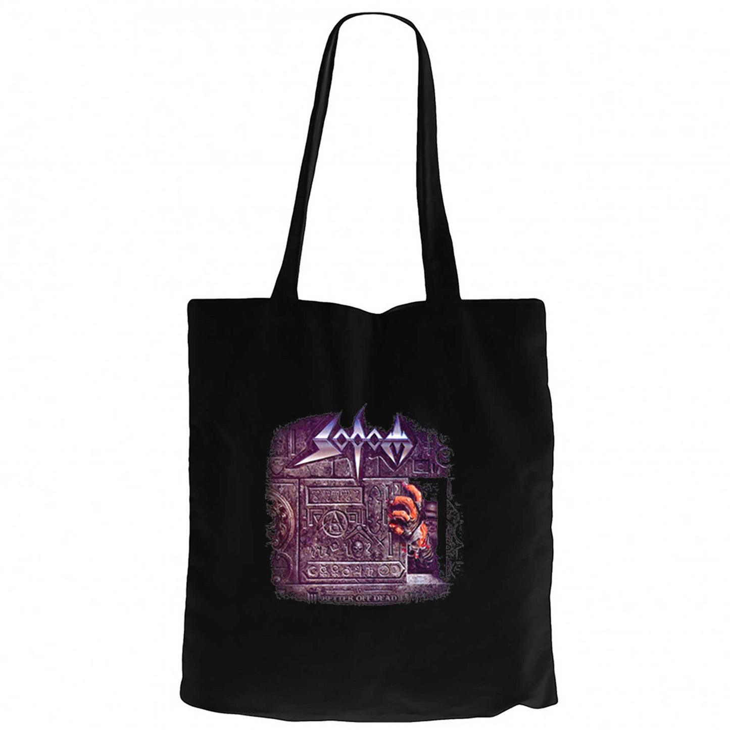 Sodom Better off Dead Siyah Fermuarlı Bez Çanta Gabardin