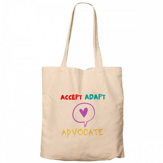 Accept Adapt Advocate Krem Kanvas Bez Çanta