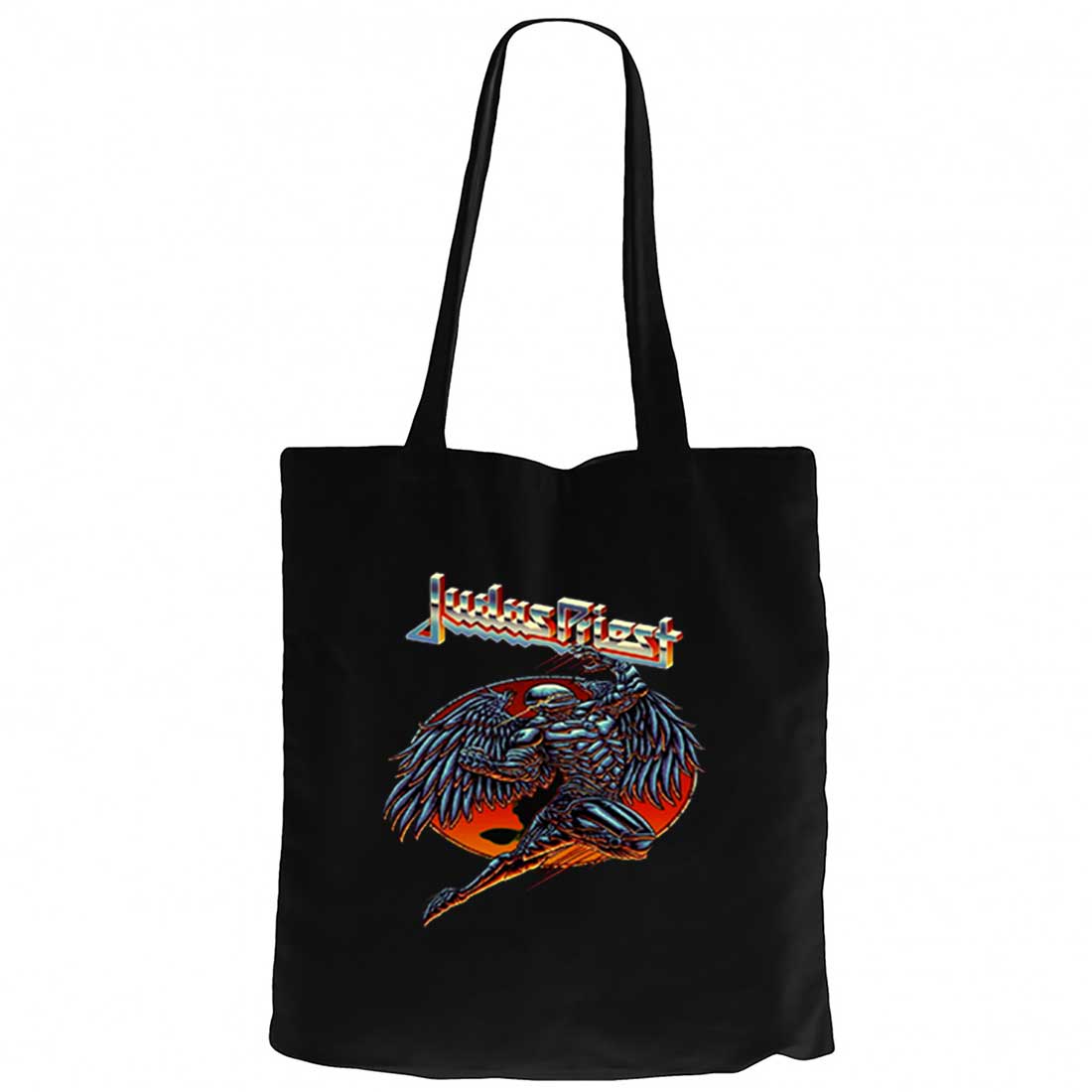 Judas Priest Angel Siyah Fermuarlı Bez Çanta Gabardin