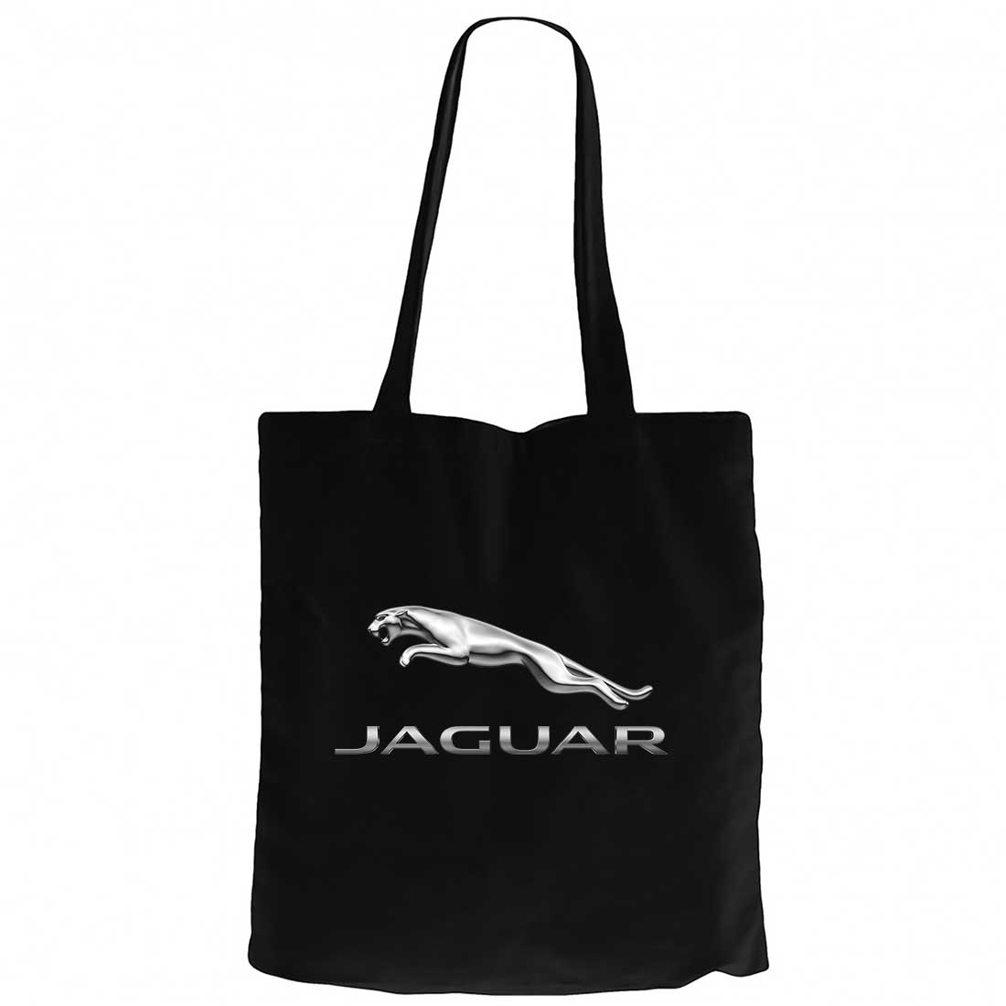 Jaguar Logo Silver Siyah Kanvas Bez Çanta