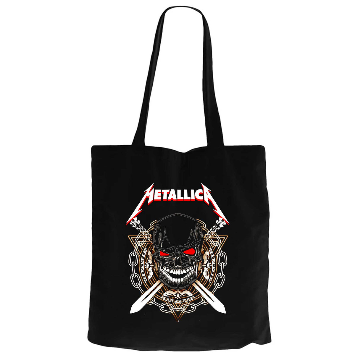 Metallica Warrior Siyah Fermuarlı Bez Çanta Gabardin
