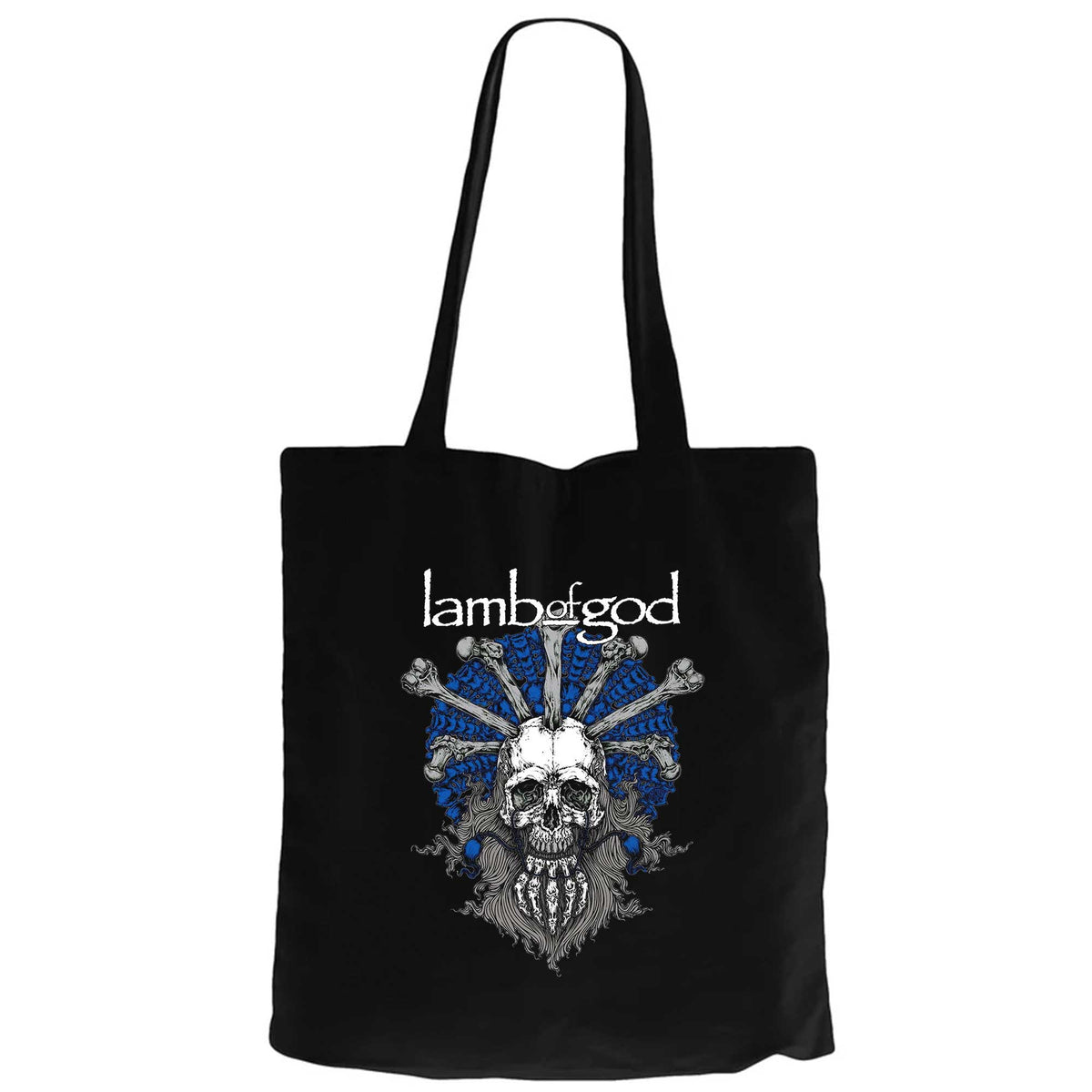 Lamb Of God Bearded Skull Siyah Fermuarlı Bez Çanta Gabardin