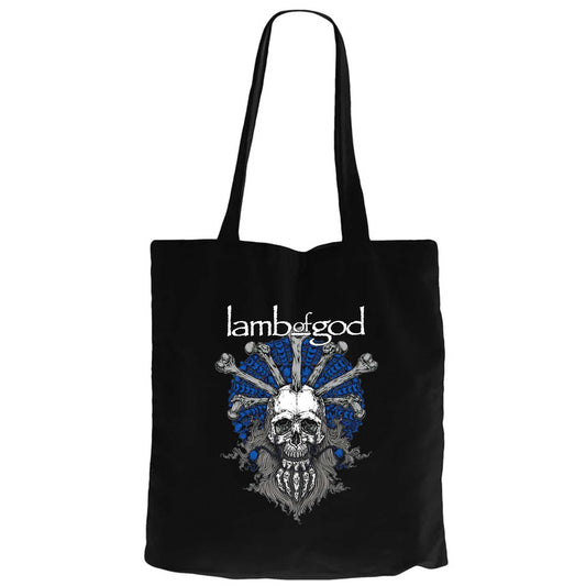 Lamb Of God Bearded Skull Siyah Fermuarlı Bez Çanta Gabardin