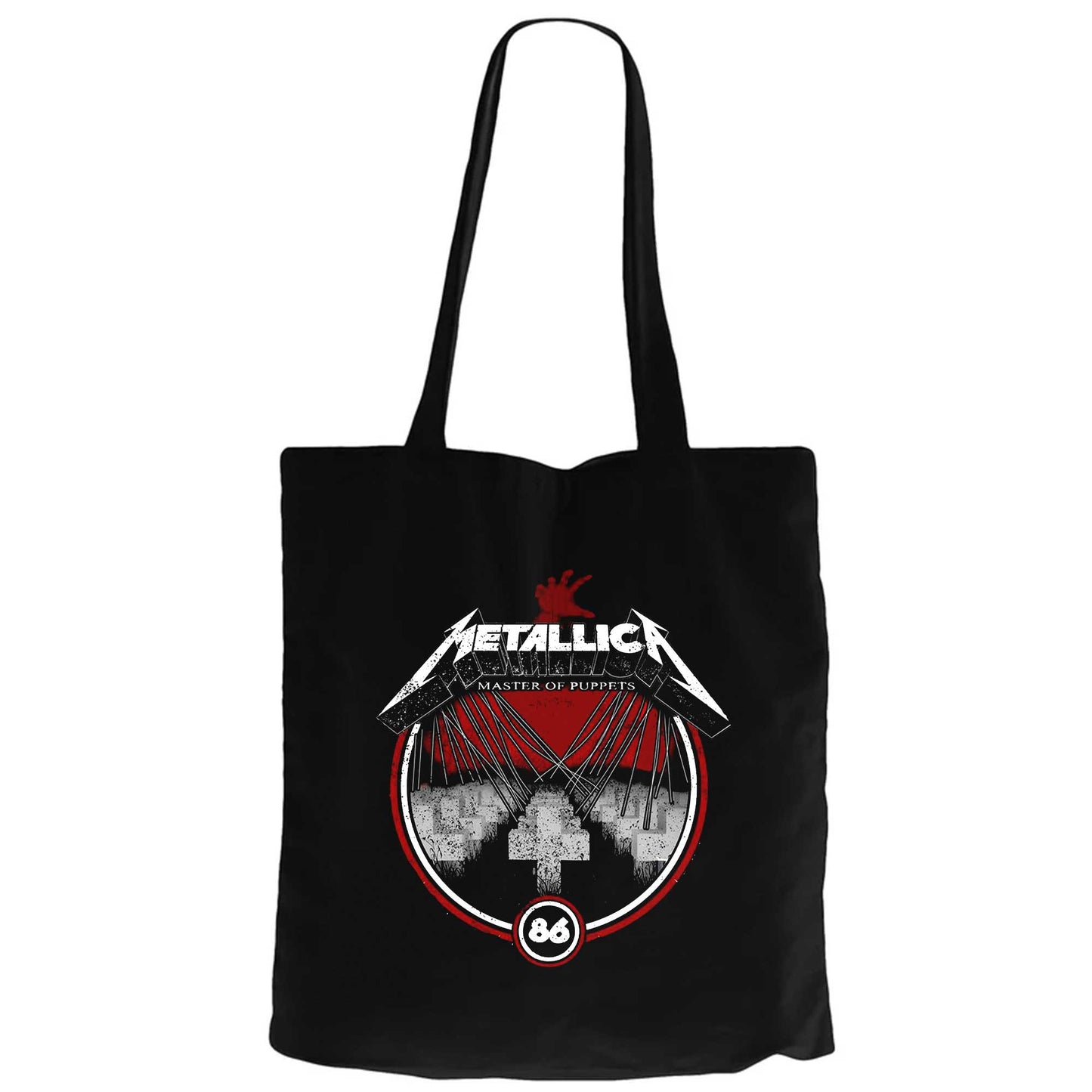 Metallica Master of Puppets Albums Siyah Fermuarlı Bez Çanta Gabardin