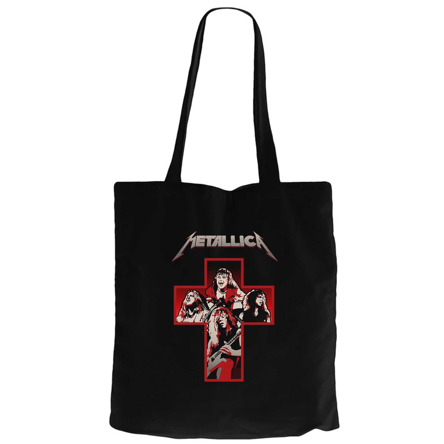 Metallica Silhouettes İnside The Cross Siyah Fermuarlı Bez Çanta Gabardin