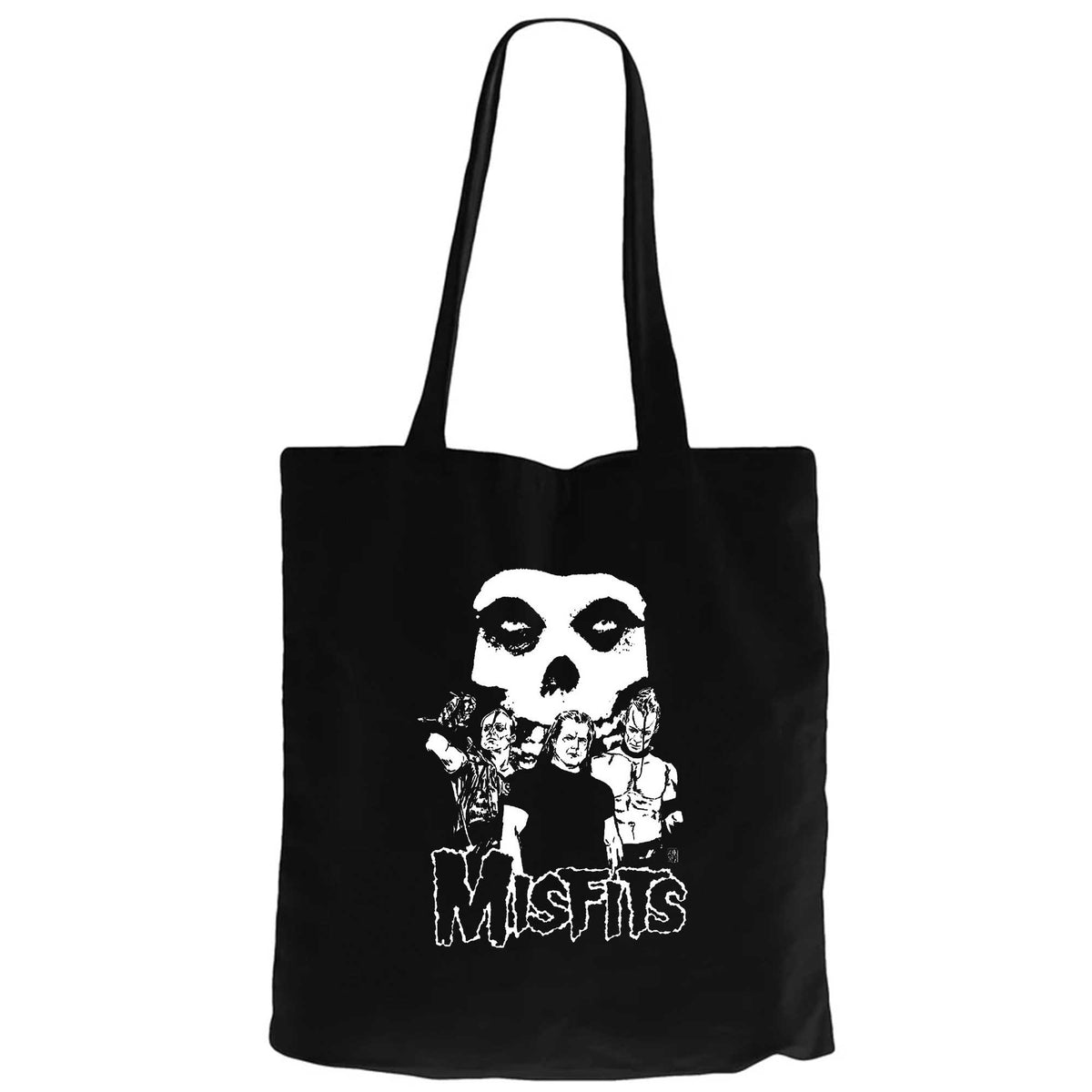 Misfits Grup Logo Siyah Fermuarlı Bez Çanta Gabardin