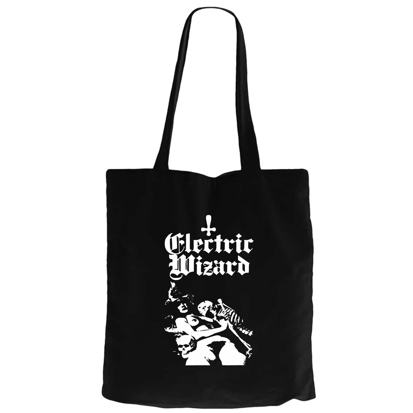 Electric Wizard Legalise Drugs and Murder Skeleton Girl Siyah Fermuarlı Bez Çanta Gabardin