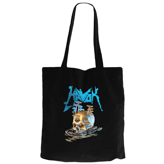 Havok Skull Siyah Fermuarlı Bez Çanta Gabardin