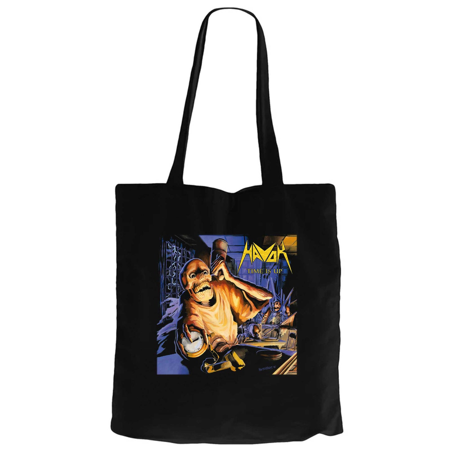 Havok Time Is Up Siyah Fermuarlı Bez Çanta Gabardin